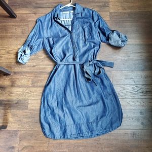 New York & Company Denim Wrap Dress